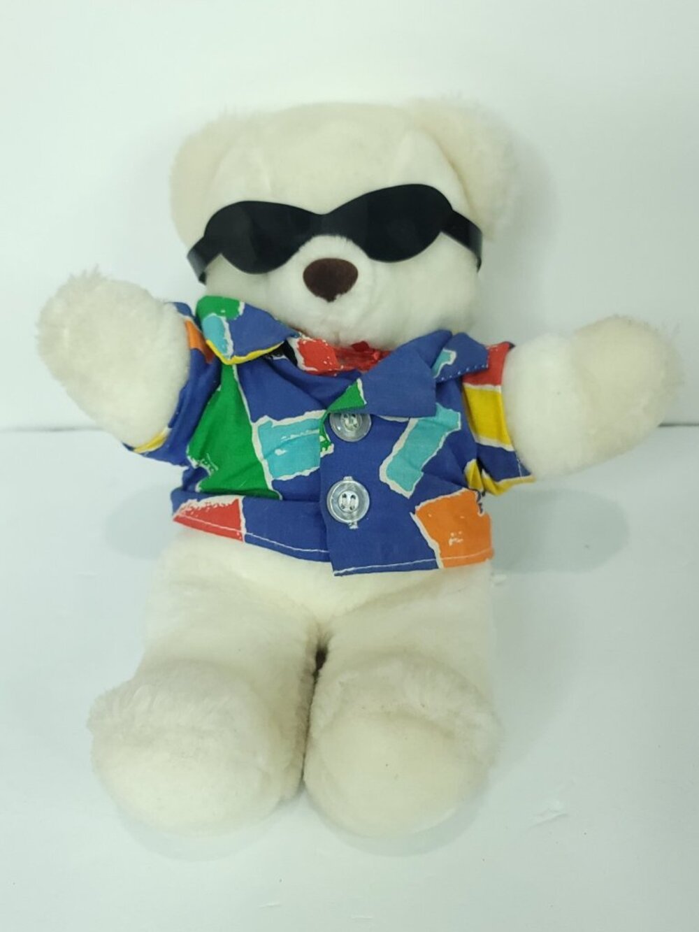 Prestige White Teddy Bear Sunglasses Tourist Blue Shirt Plush Stuffed Animal 11"